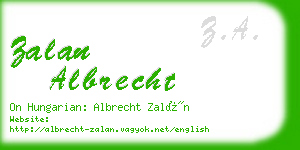 zalan albrecht business card